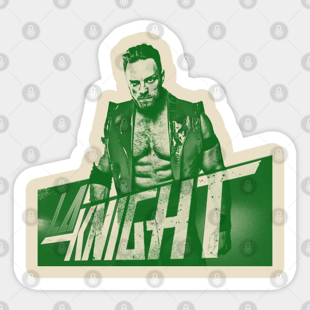 LA Knight // green solid style Sticker by Loreatees